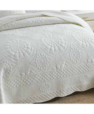 3 PCS 100% Cotton Oversized Bedspread Quilt Set Embroidery TF -King