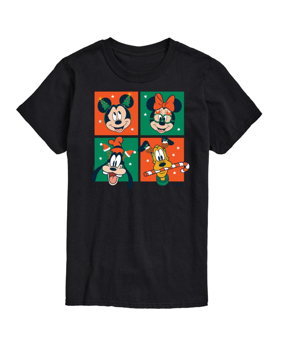 Airwaves Men's Disney Holiday Short Sleeves T-shirt In Black