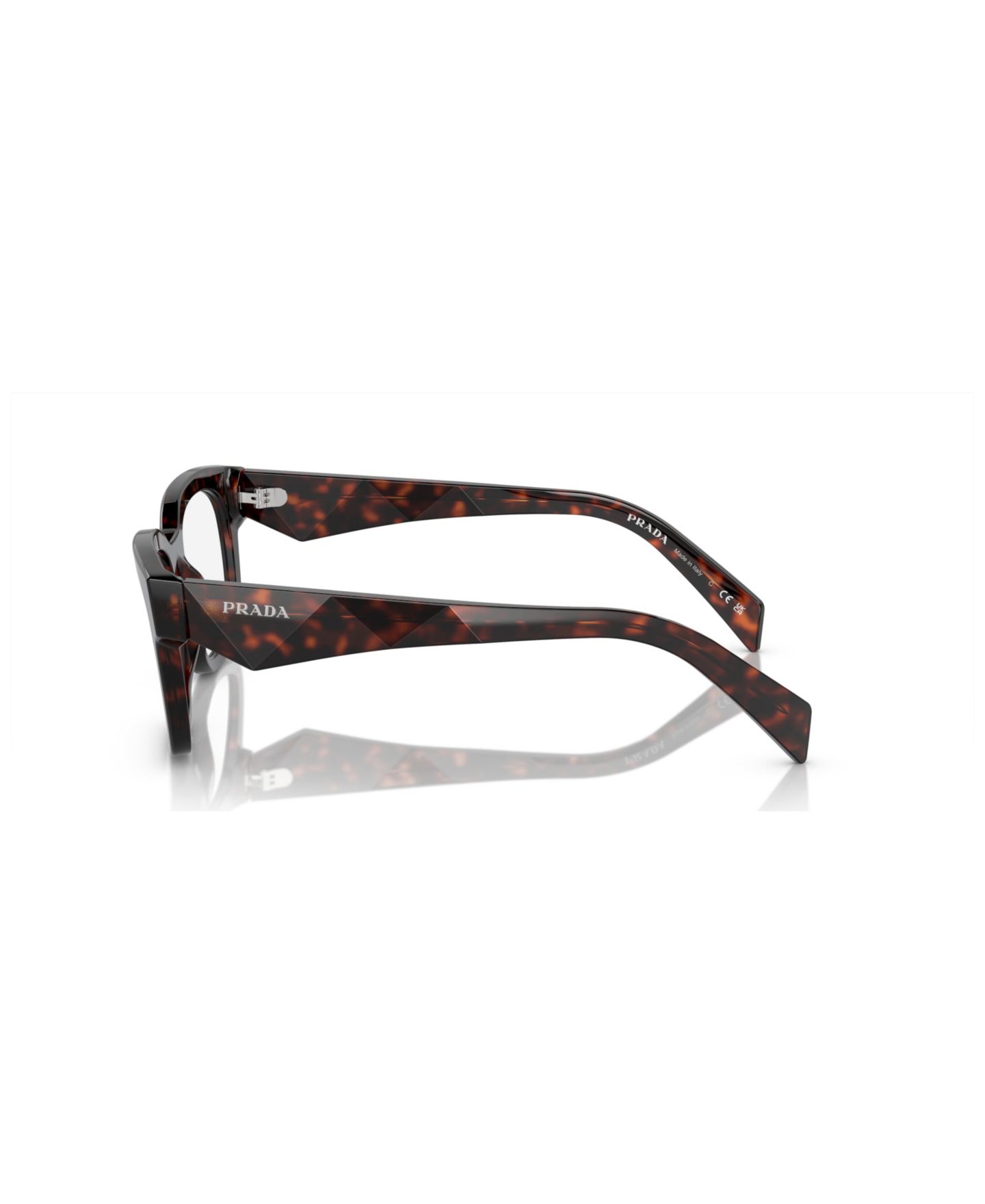 Мужские очки Prada Man Pillow Plastic PR A10VF Eyeglasses, цвет: Гавана красный — фото 10