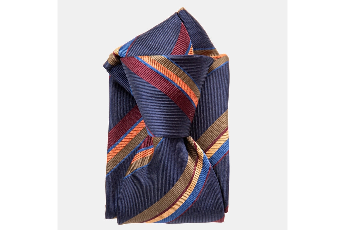Battisti - Silk Jacquard Tie for Men - Navy