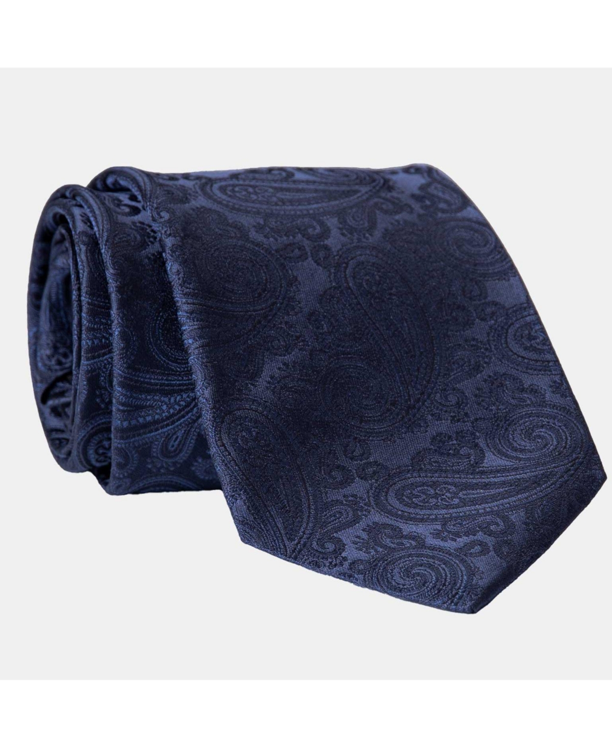 Soave - Extra Long Silk Jacquard Tie for Men - Midnight blue