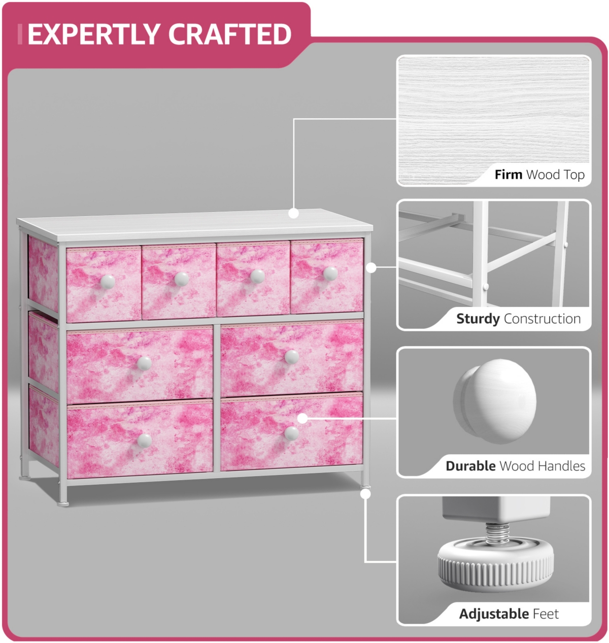 Sorbus Chest Dresser with 8 Drawers