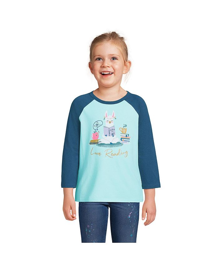 Lands' End Girls Child Plus Raglan Graphic Tee Macy's