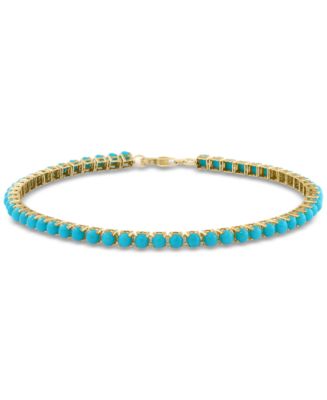 EFFY® Turquoise Bead Link Tennis Bracelet in 14k Gold - Macy's