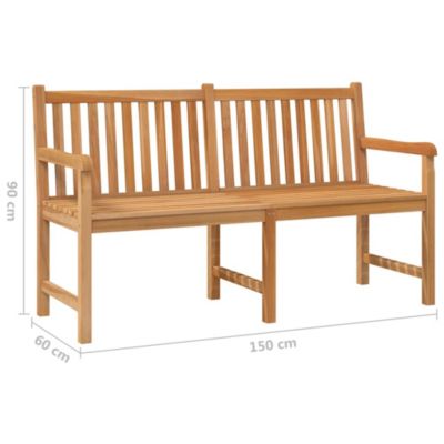 Garden Bench Teak Solid Teak Wood 59.1 in Sturdy Garden Bench