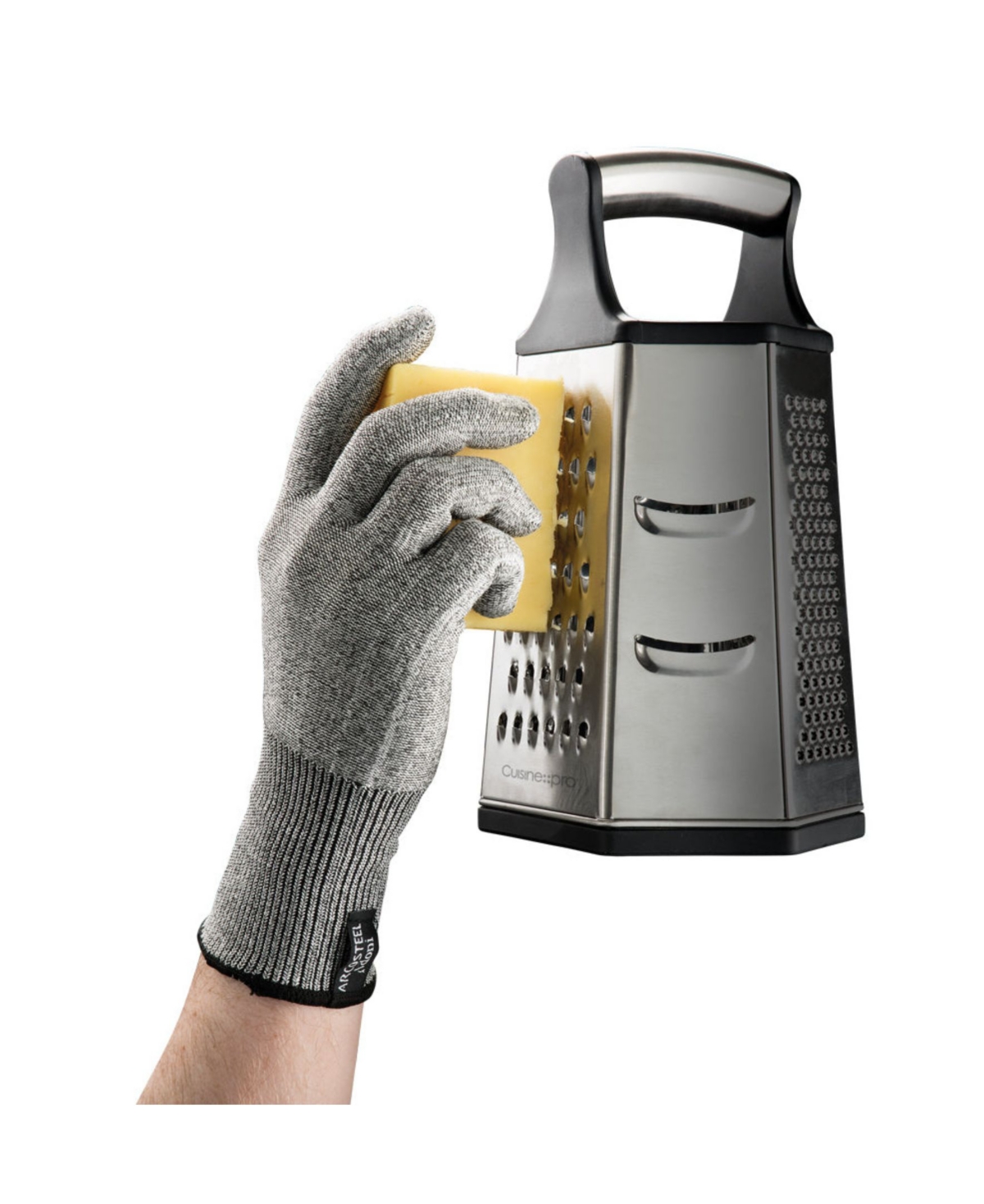 Cuisine::pro Id3 Woven Fabric Hppe 9.06" Cut Resistant Glove In Gray