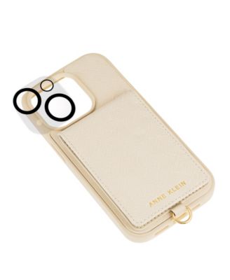 Women's Ivory Saffiano Leather iPhone 13 and 14 Case