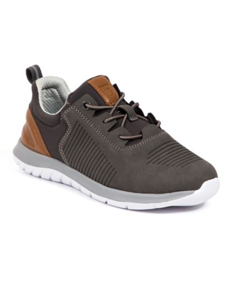 Кроссовки DEER STAGS Jack Junior Bungee Lace Dress Fashion Sneakers для мальчиков, цвет: Серый / Коричневый