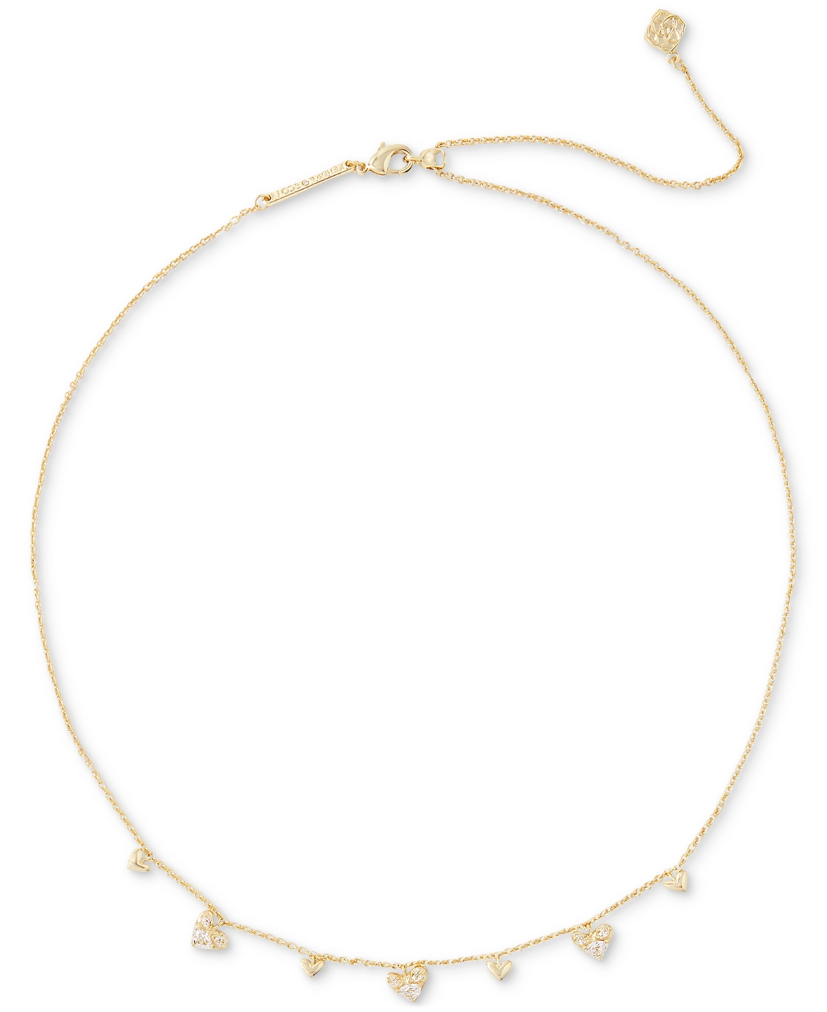 Haven Heart Crystal Choker Necklace, 16" + 3" extender - Gold