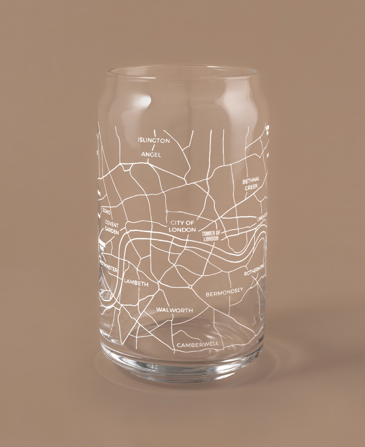 Shop Narbo The Can London Map 16 oz Everyday Glassware, Set Of 2 In White