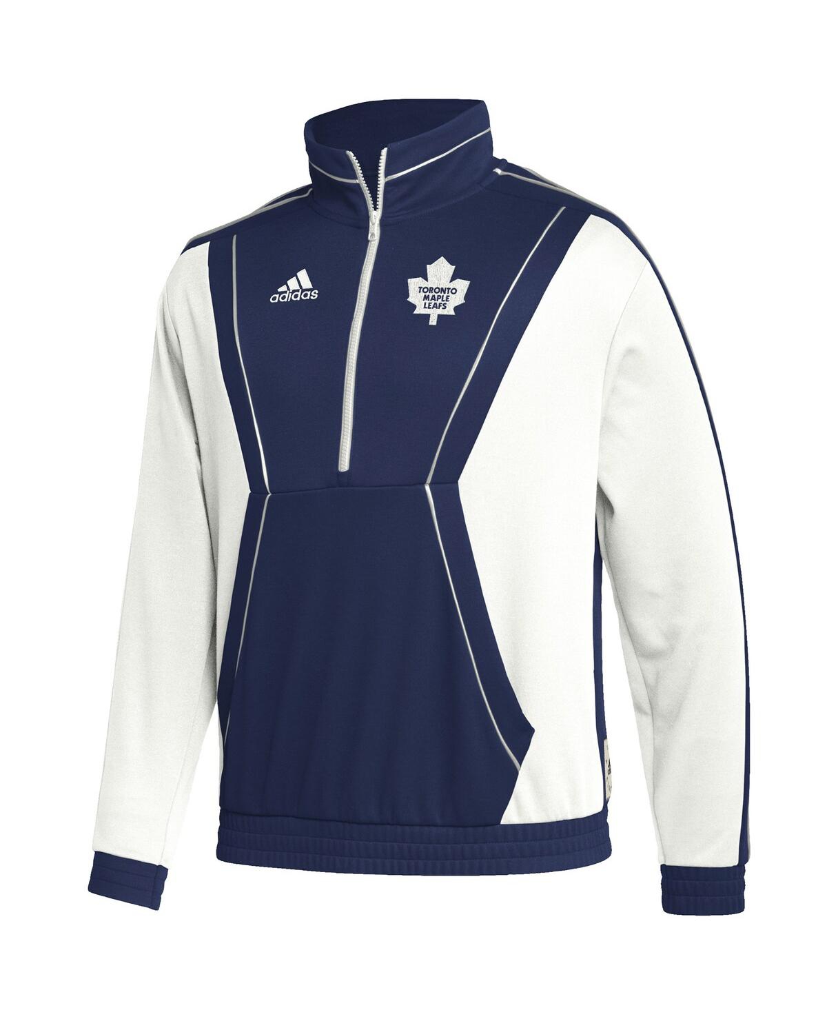 Shop Adidas Originals Men's Adidas Blue Toronto Maple Leafs Team Classics Half-zip Jacket