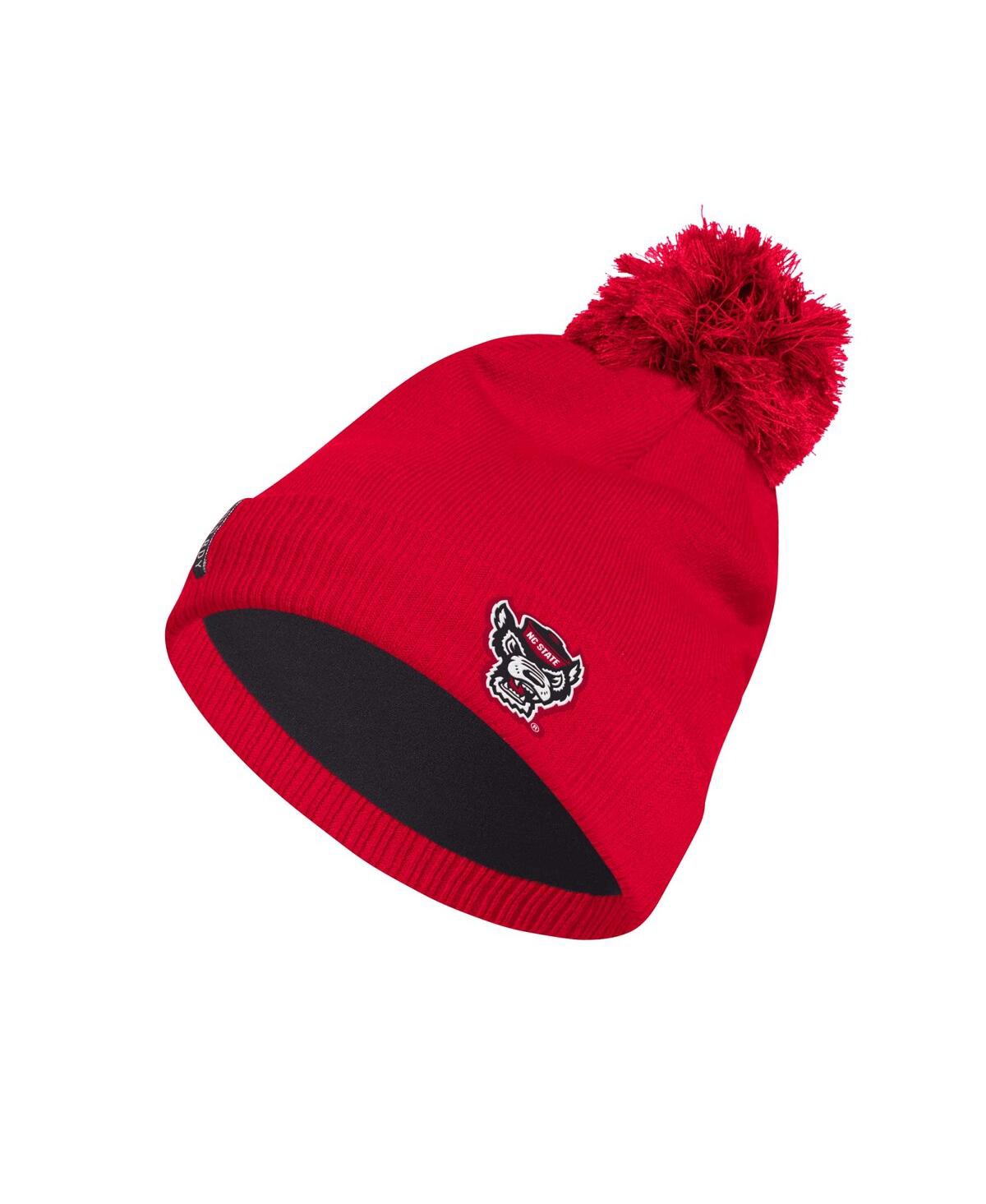 Shop Adidas Originals Men's Adidas Red Nc State Wolfpack 2023 Sideline Cold.rdy Cuffed Knit Hat With Pom