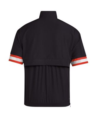 Men's Black Miami Hurricanes Strategy Short Sleeve Half-Zip Jacket