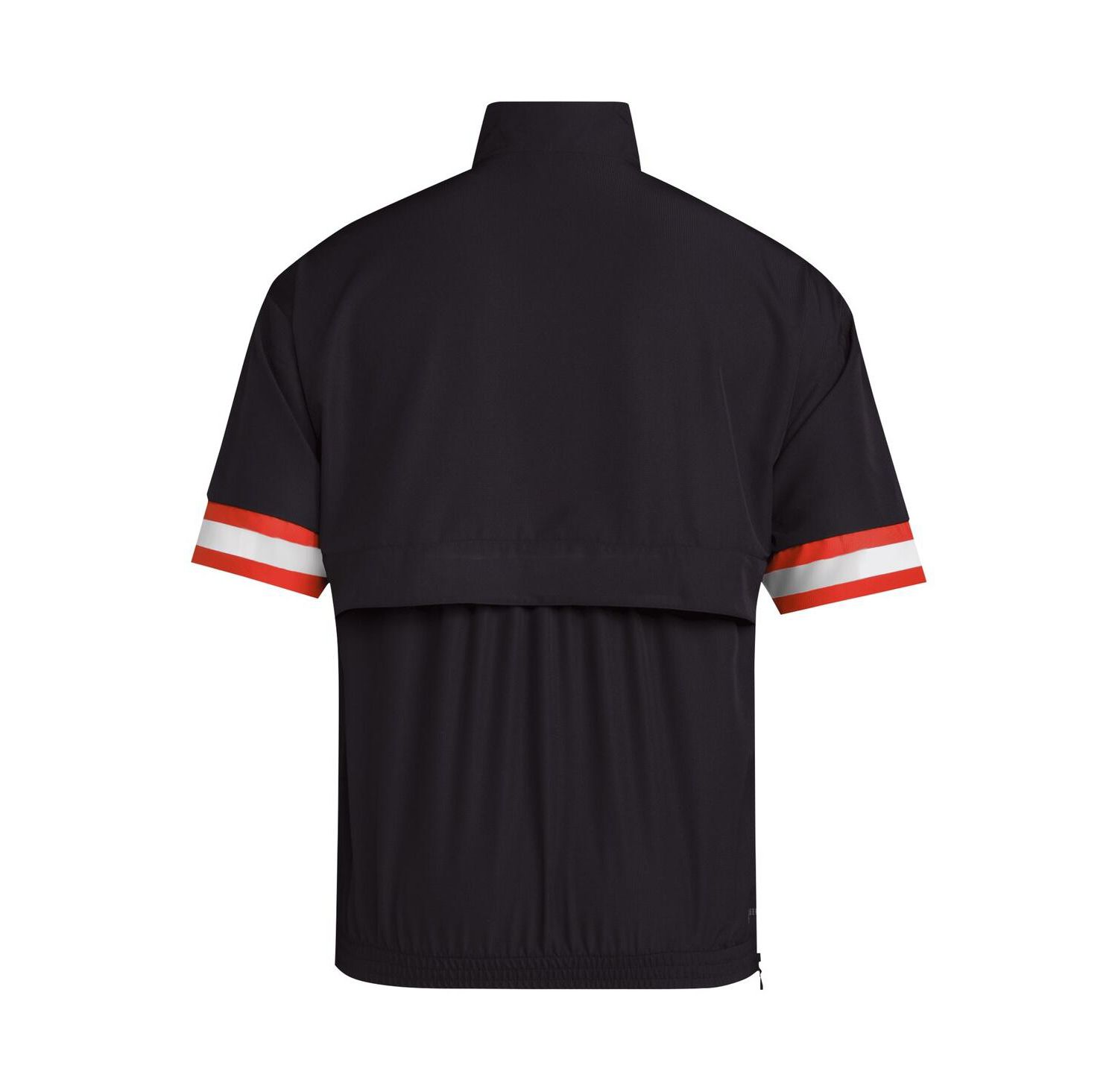 Men's Black Miami Hurricanes Strategy Short Sleeve Half-Zip Jacket