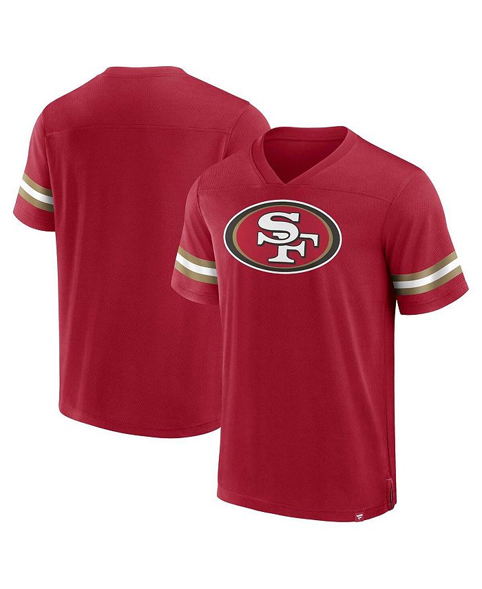 Fanatics Men's Scarlet San Francisco 49ers Jersey Tackle V-Neck T-shirt ...