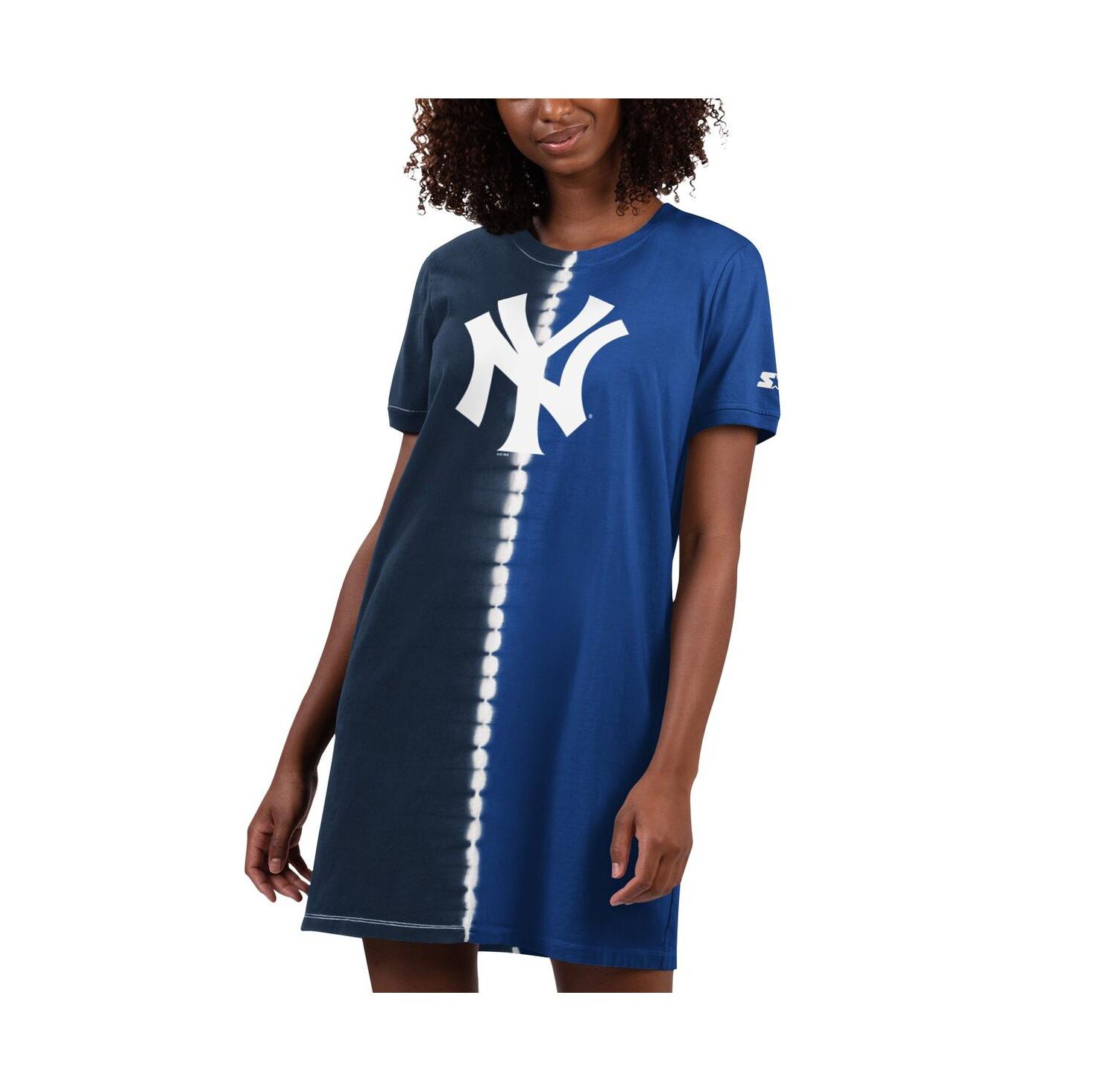 Women's Navy, Royal New York Yankees Ace Tie-Dye Sneaker Dress