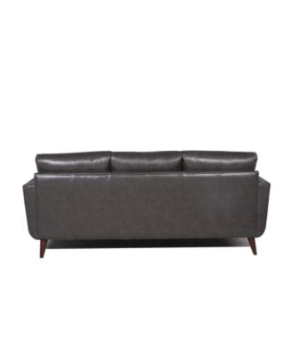 Ava 84" Mid-Century Modern Leather Sofa