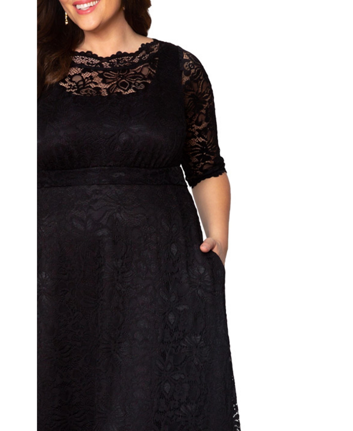 Kiyonna Plus Size Women'sPlus Leona Lace Long Formal Gown