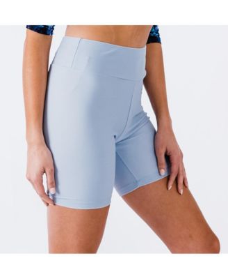 Women's Chlorine Resistant High Waisted Mid-Thigh Swim Shorts