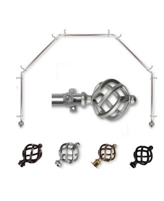 Rod Desyne - Twist 5-Sided Bay Curtain Rod 13or16 inch dia - Cocoa