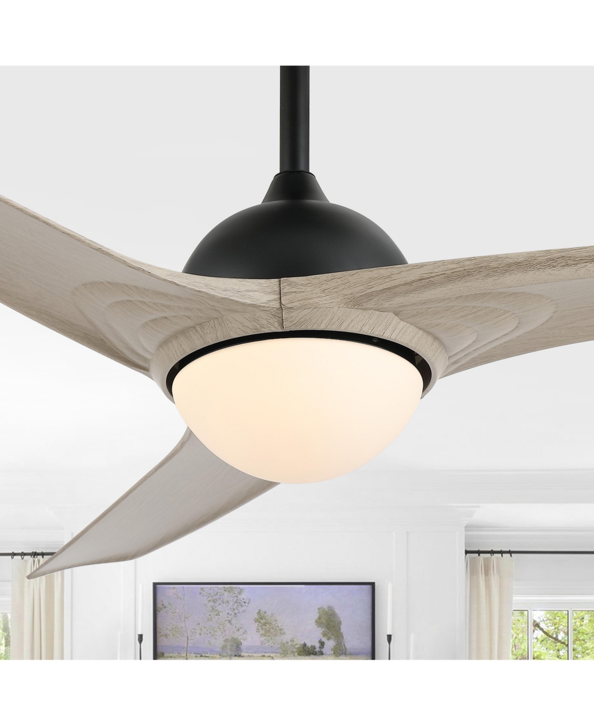Sully Contemporary Industrial Iron/Plastic Integrated Led Ceiling Fan