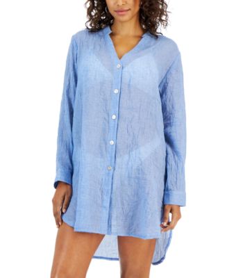 J Valdi Women's Big Shirt Cover-Up Top - Macy's