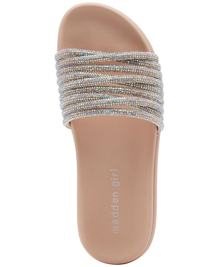 Madden Girl Xana Rhinestone Strappy Footbed Slide Sandals Macy's