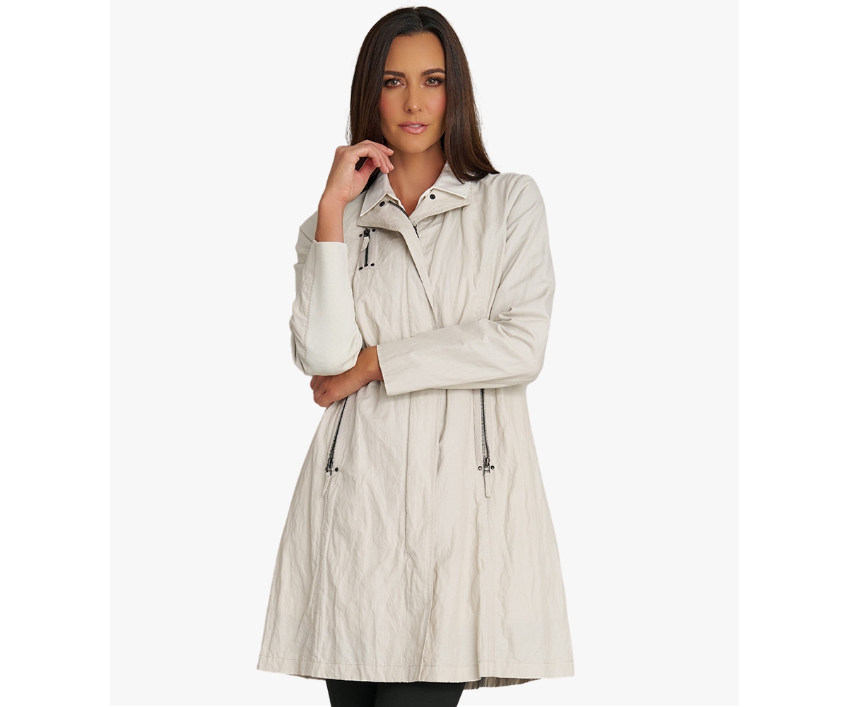 Women's Water Repellent Zip-Front Moto Inspired Favorite Jacket - Olive