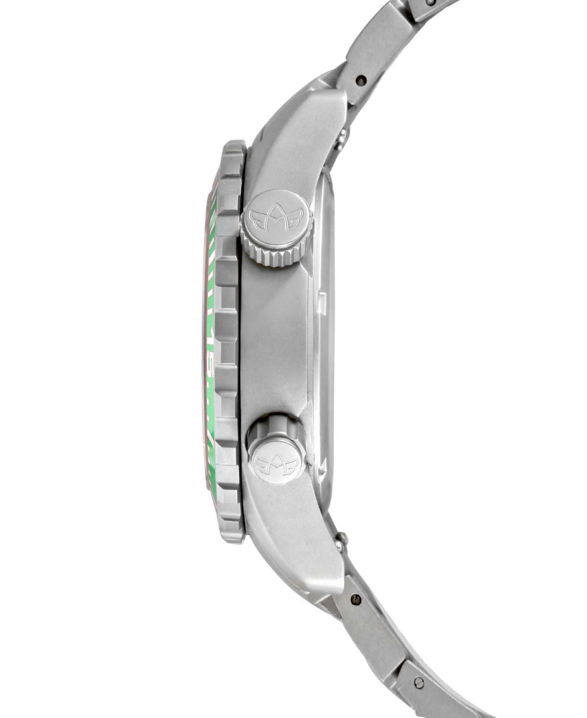 Shop Abingdon Co. Women's Automatic Marina Divers Silver-tone Titanium Bracelet Watch 40mm In Caribbean Green