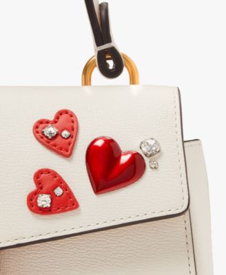 kate spade new york Katy Heart Embellished Textured Leather