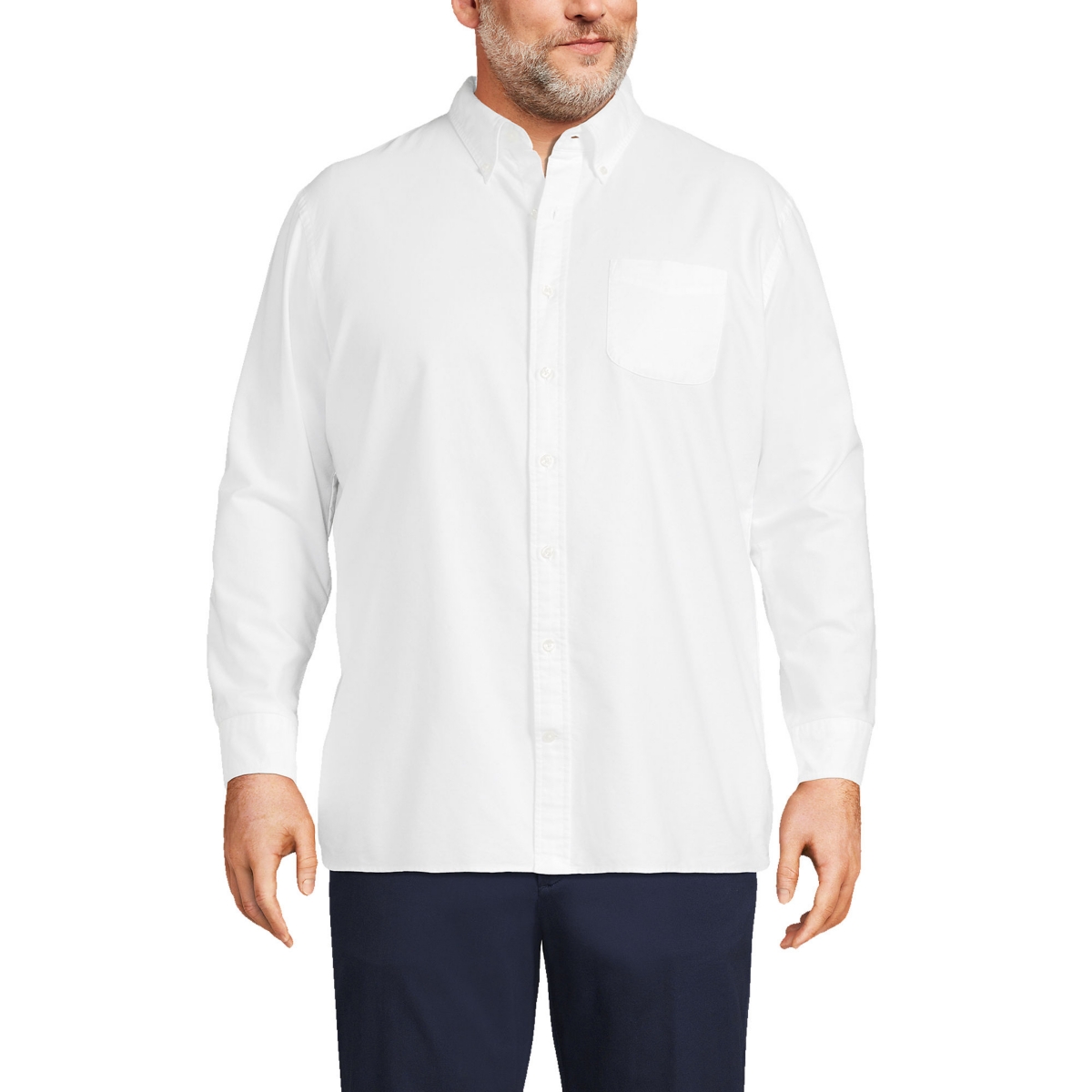 Big & Tall Traditional Fit Sail Rigger Oxford Shirt - White