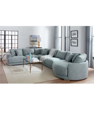 Macy's Vasher Fabric Sectional Collection Created For Macys In Cloud