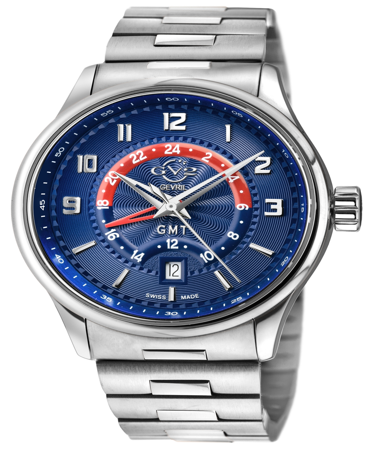 Men's Giromondo Silver-Tone Stainless Steel Watch 42mm - Silver