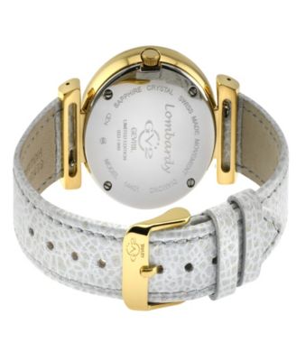 Women's Lombardy White Leather Watch 36mm