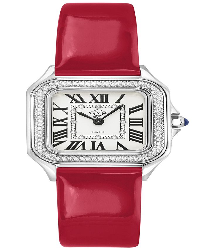 GV2 by Gevril Women s Milan Red Leather Watch 27.5mm Macy s