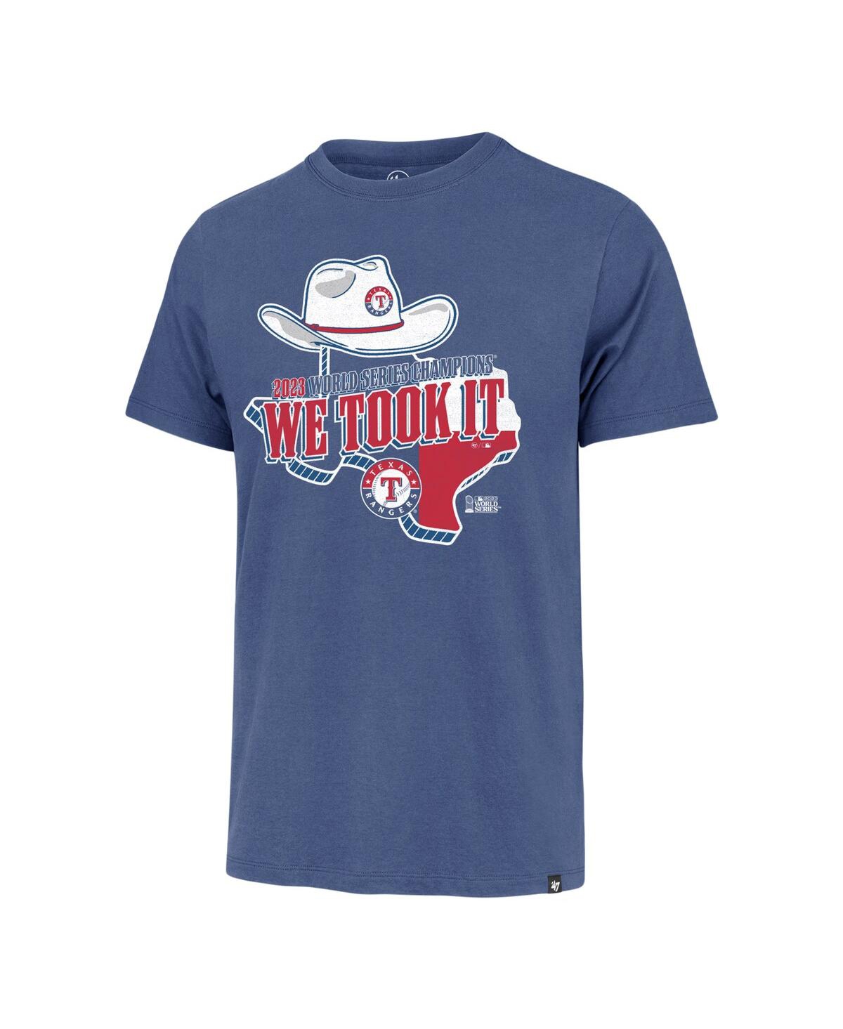 Men's '47 BrandTexas Rangers 2023 World Series Champions Local Playoff Franklin T-shirt - Royal