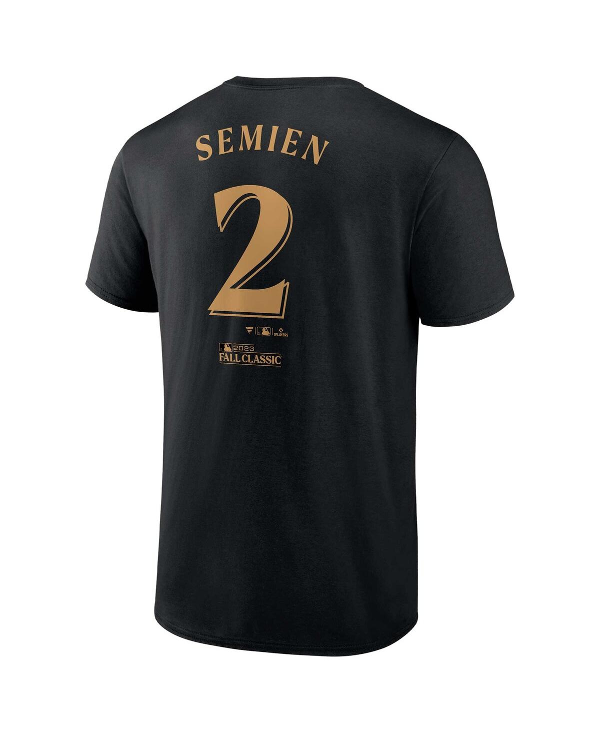 Men's Fanatics Marcus SemienTexas Rangers 2023 World Series Champions Name and Number T-shirt - Black