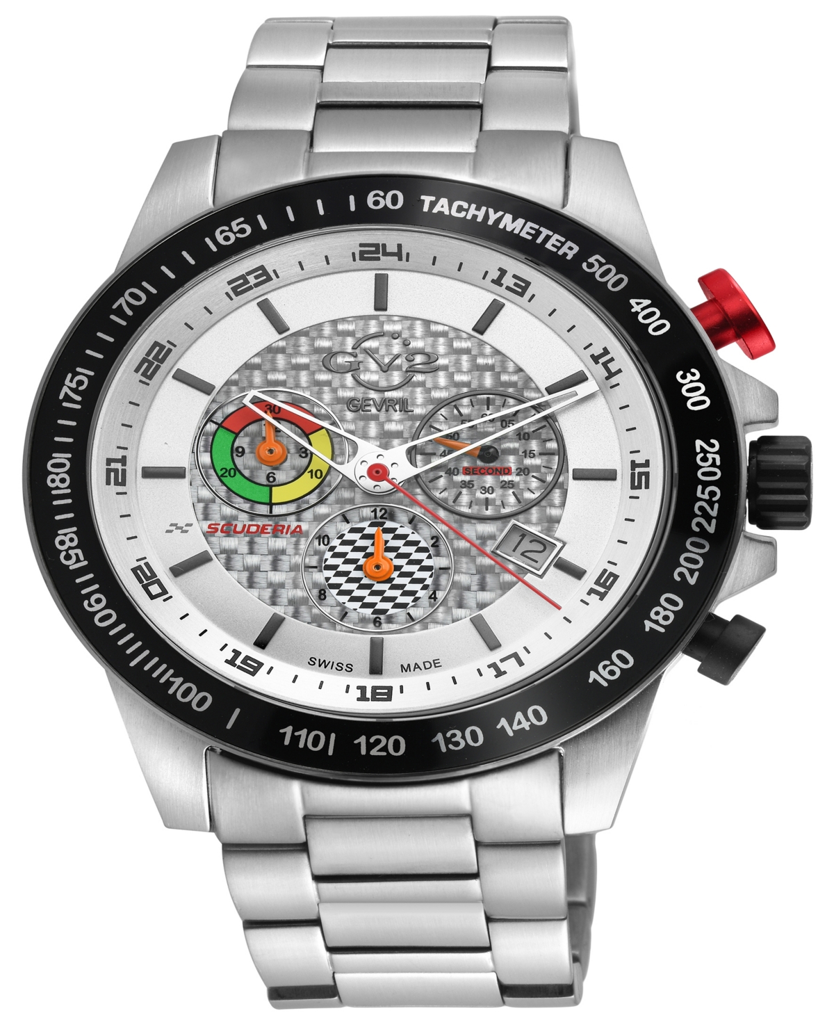 Shop Gv2 By Gevril Men's Scuderia Silver-tone Stainless Steel Watch 45mm