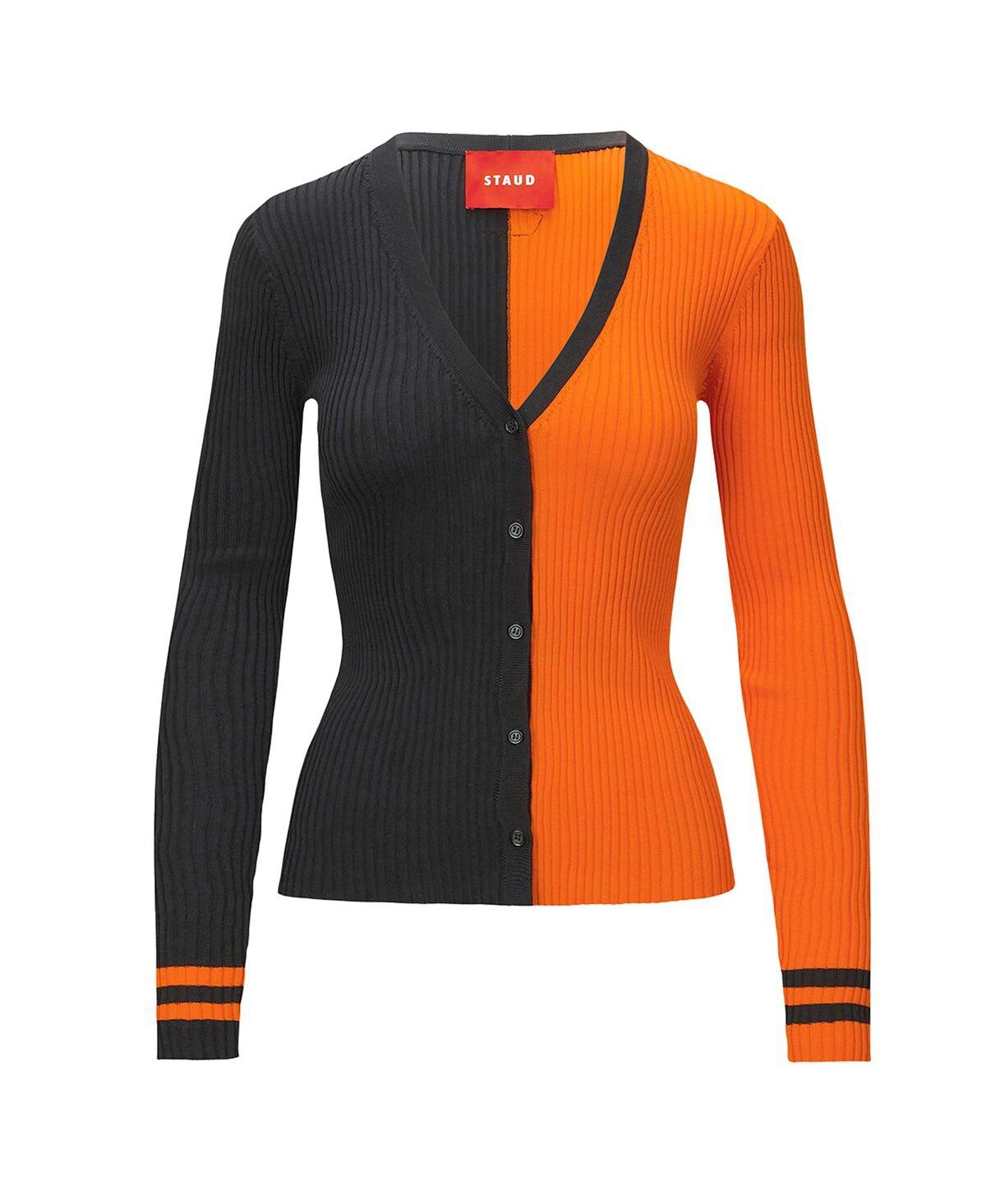 Shop Staud Women's  Black, Orange Cincinnati Bengals Cargo Sweater In Black,orange
