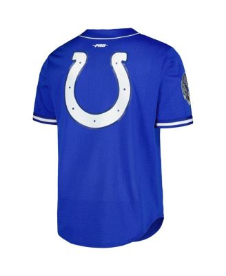 Men's Anthony Richardson Royal Indianapolis Colts Mesh Baseball Button-Up T-shirt