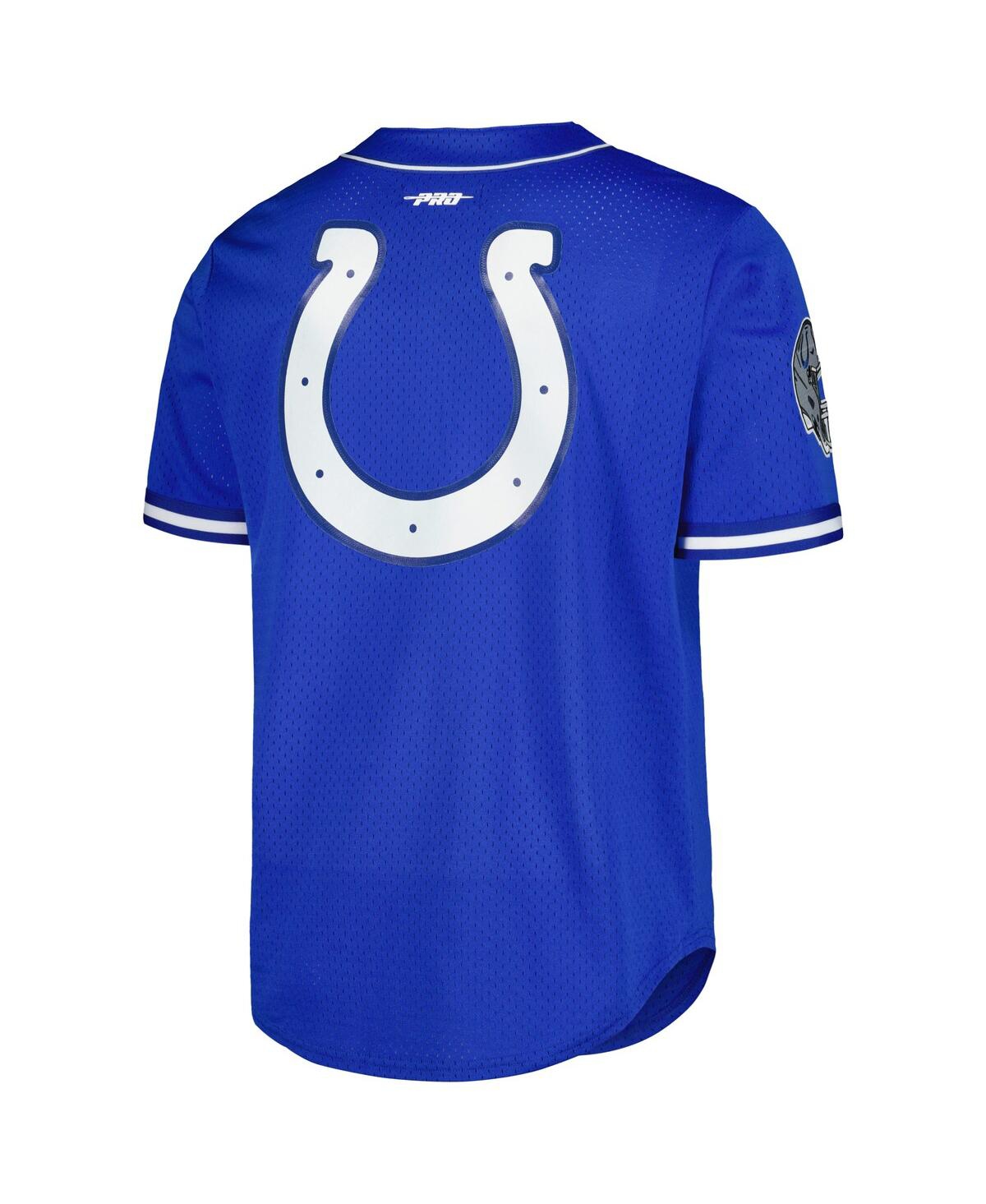 Men's Pro Standard Anthony RichardsonIndianapolis Colts Mesh Baseball Button-Up T-shirt - Royal
