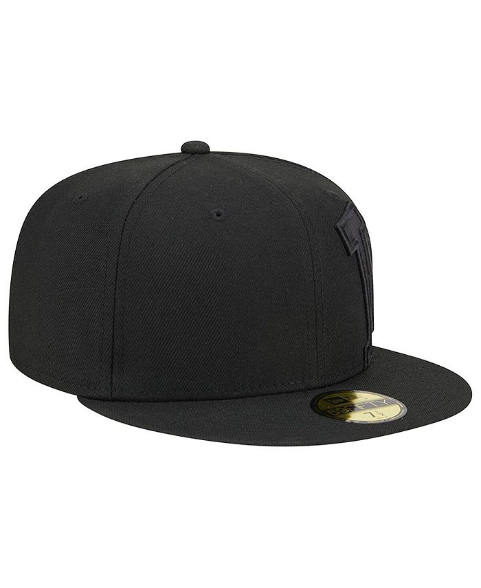 New Era Men's Black Los Angeles Dodgers Satin Peek 59FIFTY Fitted Hat ...
