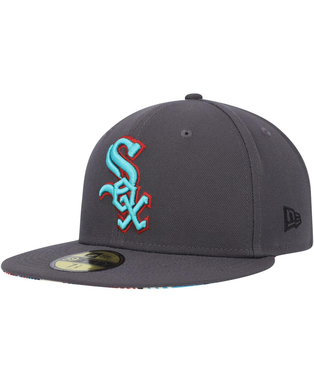Men's New EraChicago White Sox Print Undervisor 59FIFTY Fitted Hat - Graphite