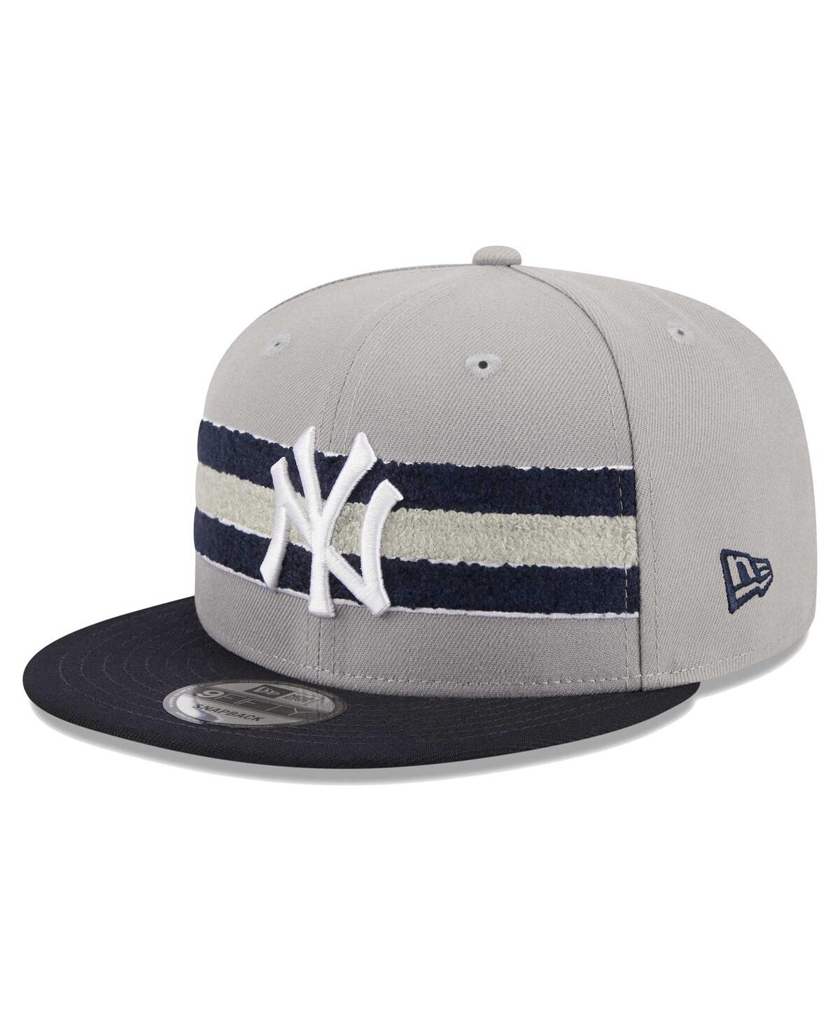 NEW ERA MEN'S NEW ERA GRAY, NAVY NEW YORK YANKEES BAND 9FIFTY SNAPBACK HAT