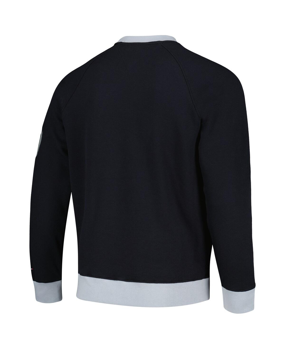 Shop Tommy Hilfiger Men's  Black, Silver Las Vegas Raiders Reese Raglan Tri-blend Pullover Sweatshirt In Black,silver