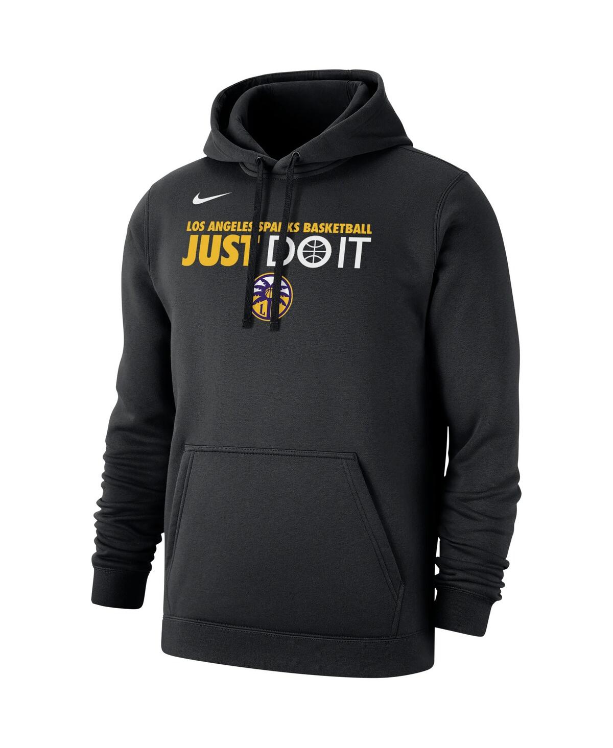 Shop Nike Men's And Women's  Black Los Angeles Sparks Just Do It Club Pullover Hoodie