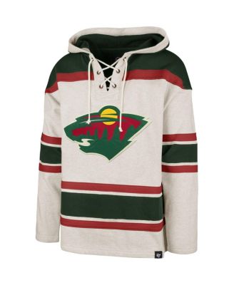 Men's Oatmeal Minnesota Wild Rockaway Lacer Pullover Hoodie
