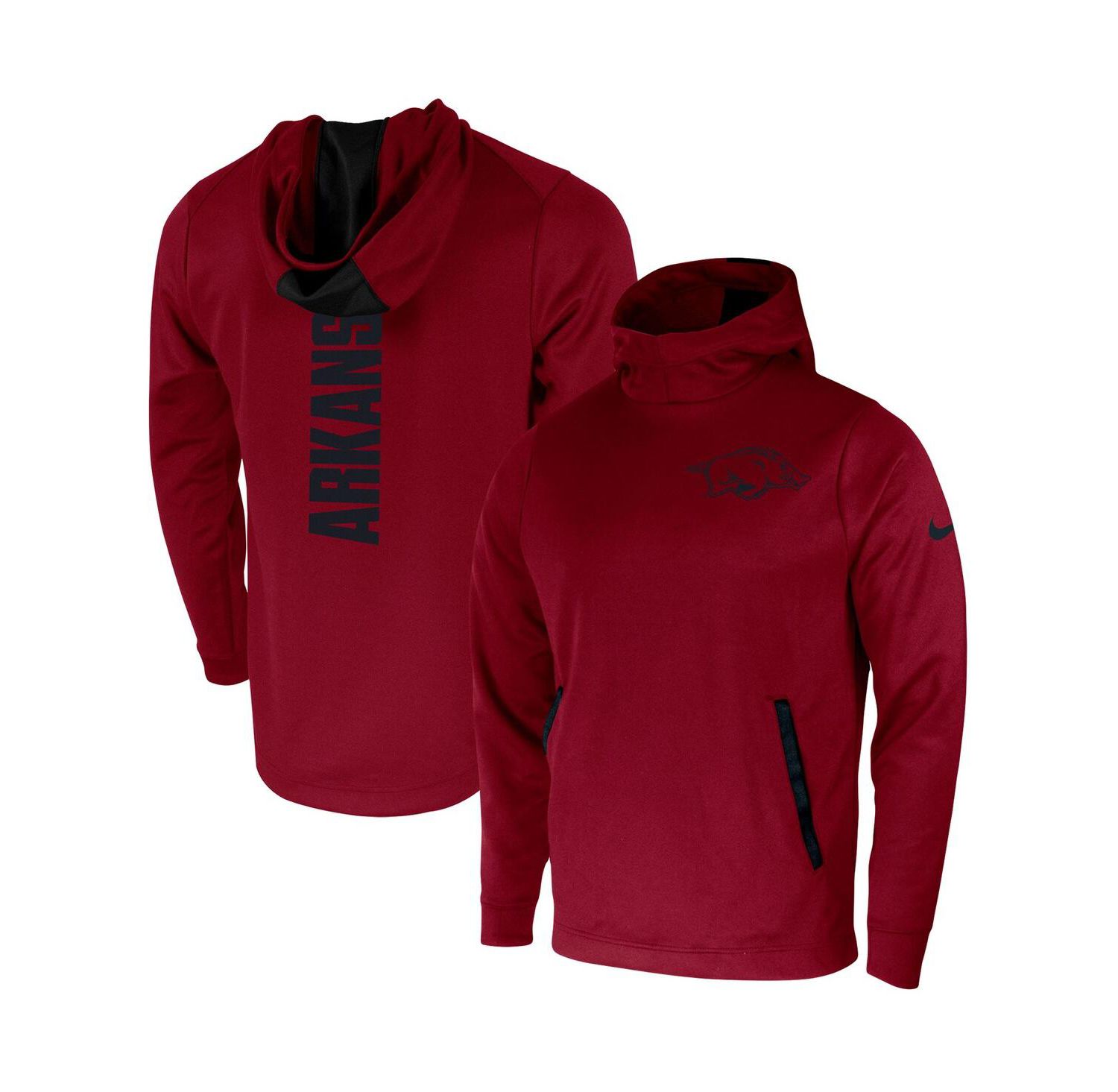 Men's Cardinal Arkansas Razorbacks 2-Hit Performance Pullover Hoodie