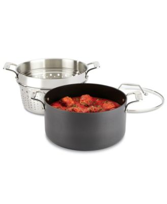 Essentials Hard Anodized Nonstick Cookware, Stockpot with Multi-Purpose Insert and Lid