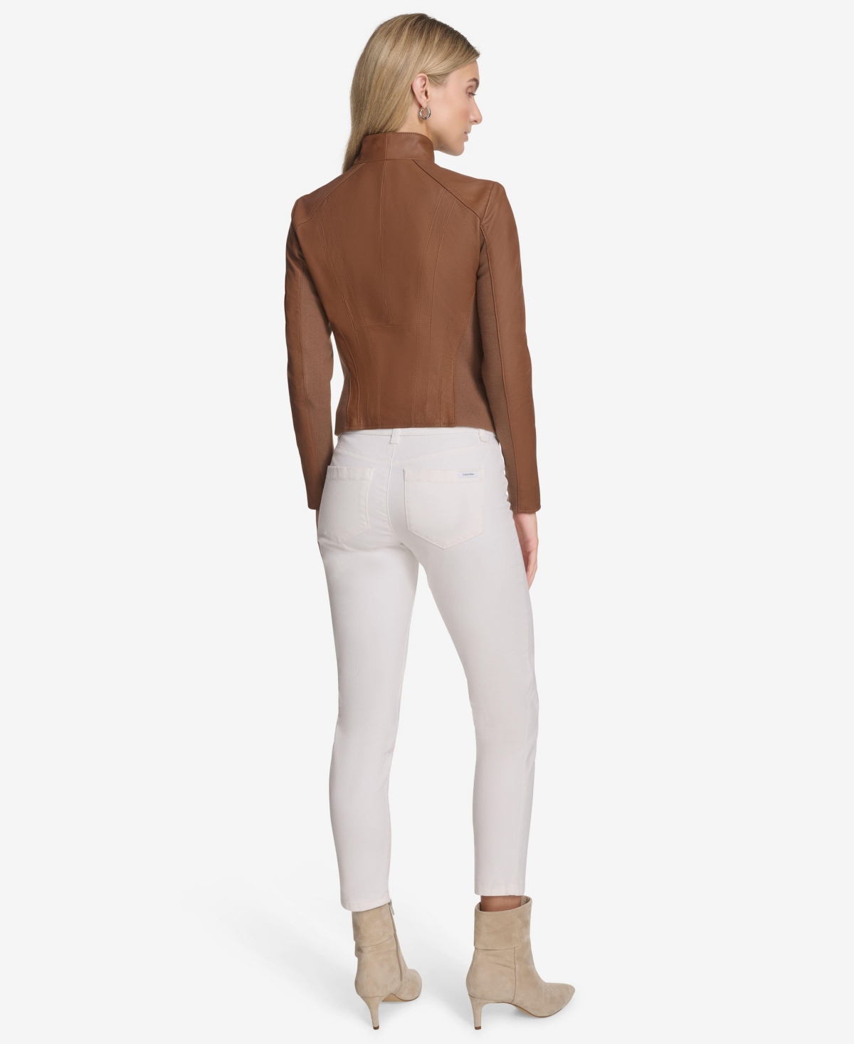 Andrew Marc Women's Felix Asymmetrical Moto Jacket With Wing Collar